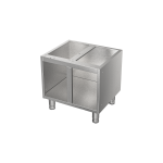 Open Commercial Stainless Steel 2-Compartment Chef Base