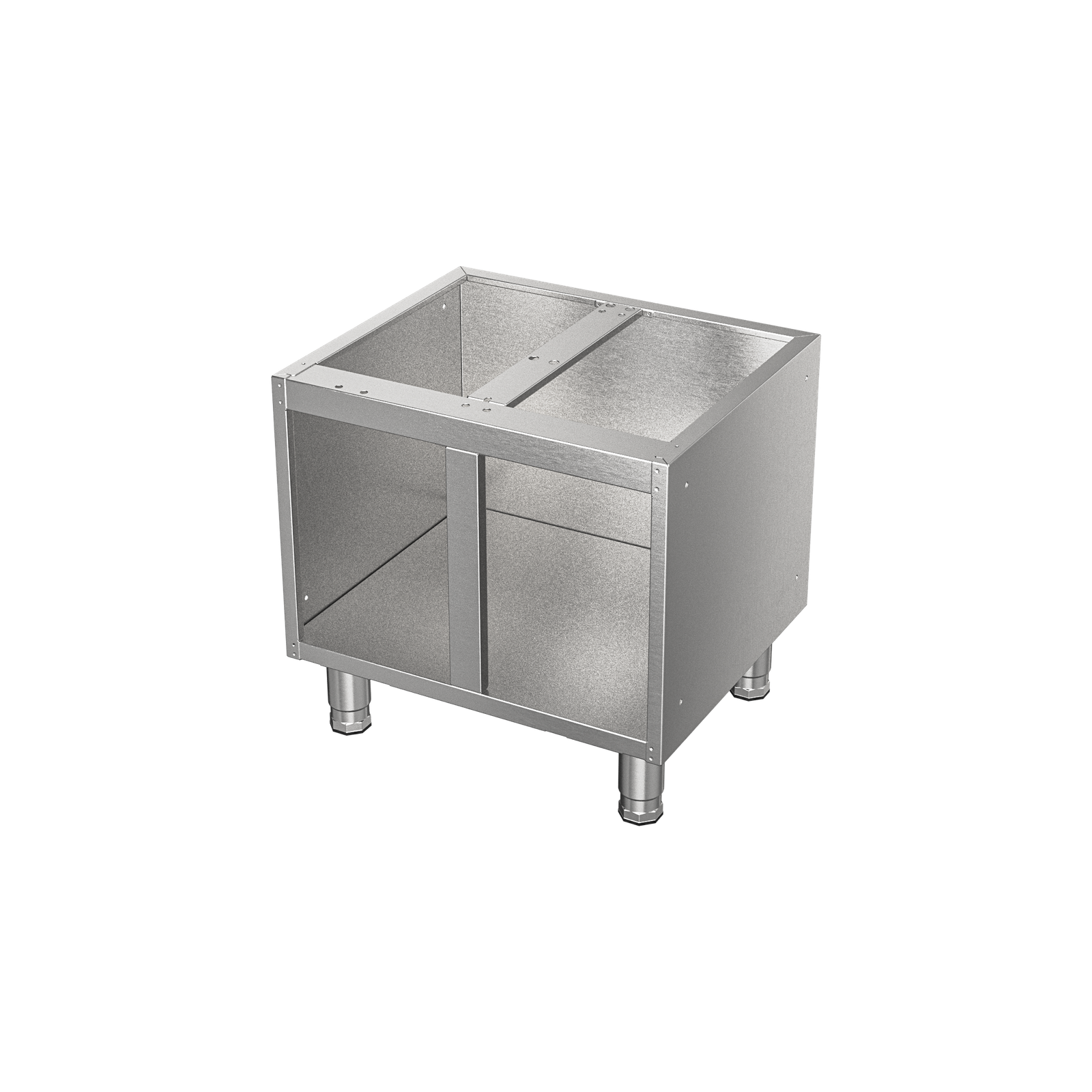 Open Commercial Stainless Steel 2-Compartment Chef Base