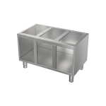 Open Commercial Stainless Steel 3-Compartment Chef Base
