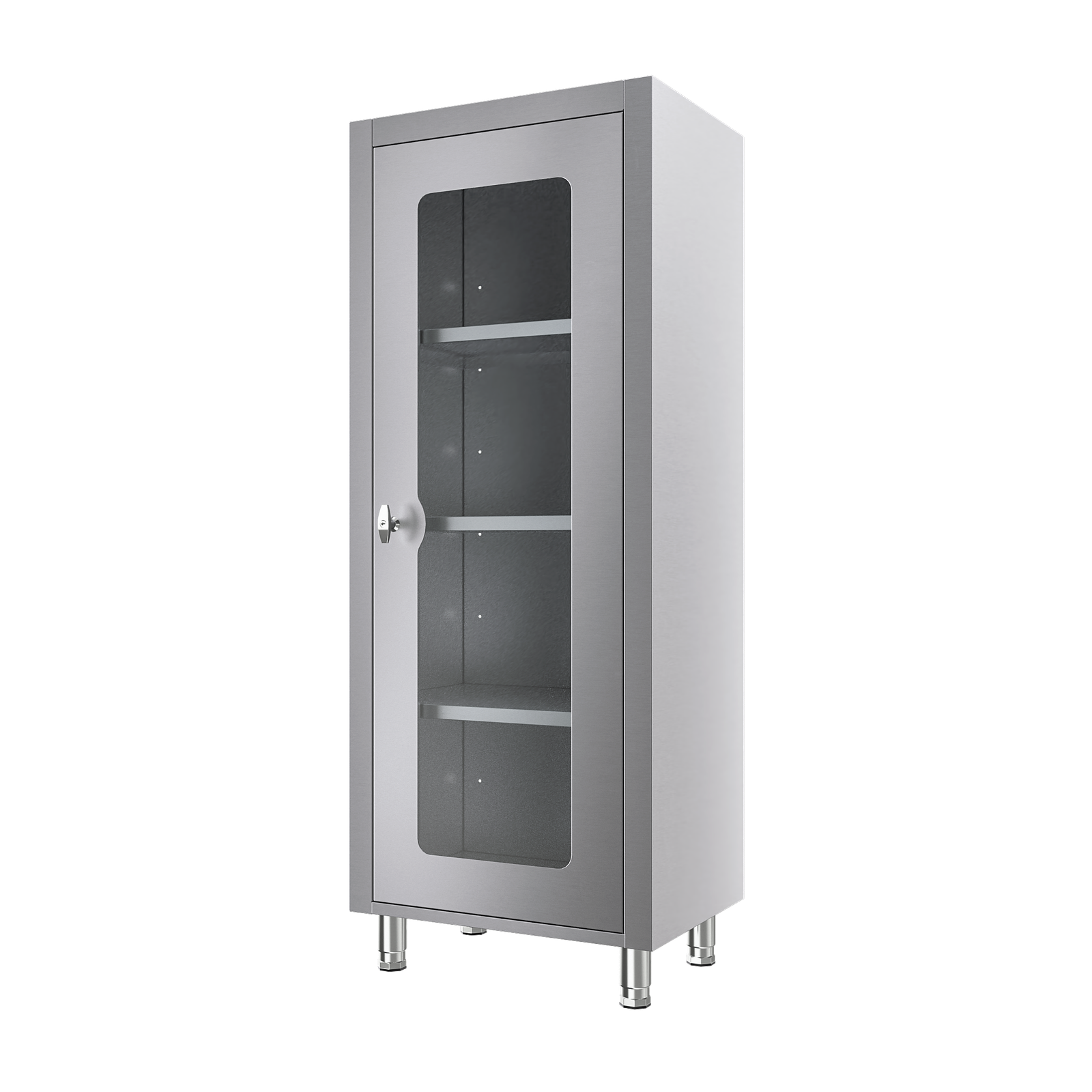 VITAL Single Glass Door Stainless Wall Cabinet with Lock